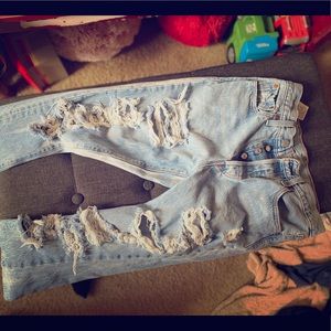 Levi’s ripped and distressed jeans. Size W 27 L 30